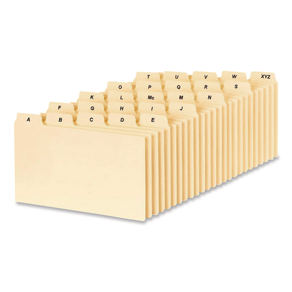 Oxford A-Z Index Card Files, 1/5-Cut Top Tab, Assorted Position, 3 x 5, Manila, 25/Set (OXFB5325) 25 ST