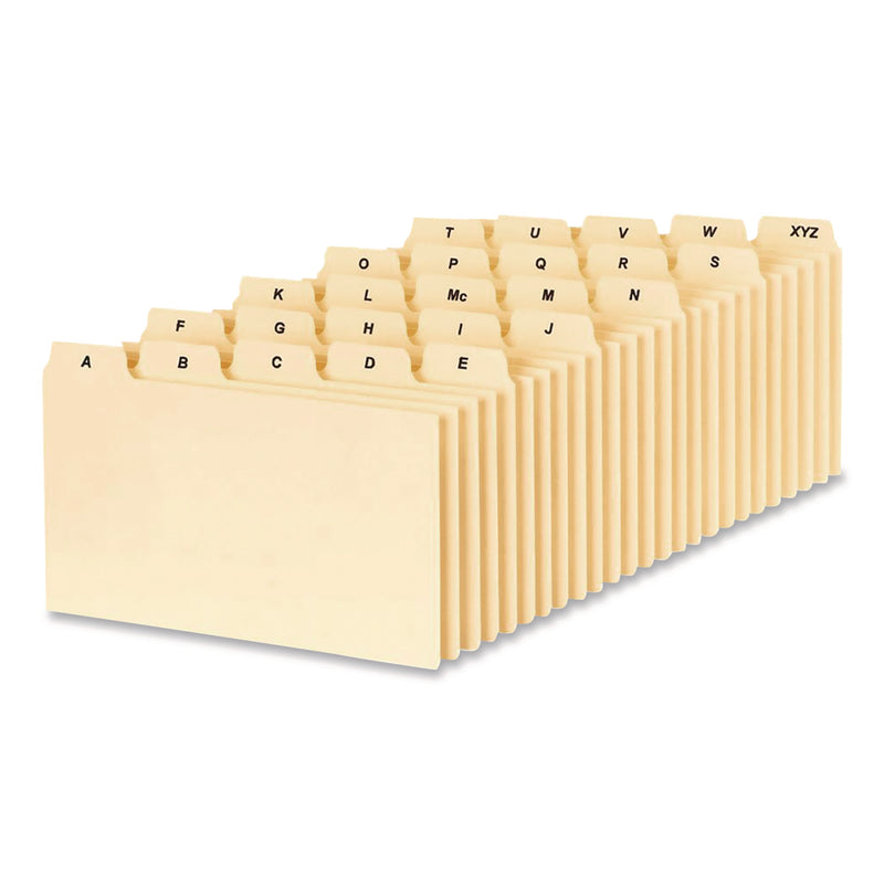 Oxford A-Z Index Card Files, 1/5-Cut Top Tab, Assorted Position, 3 x 5, Manila, 25/Set (OXFB5325) 25 ST