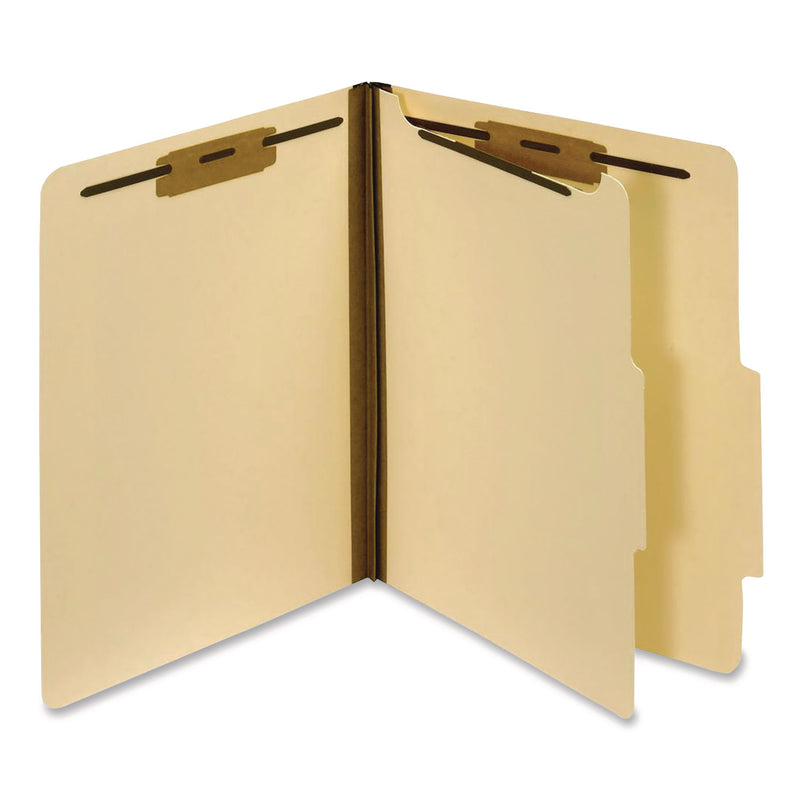 Pendaflex Manila Top Tab Classification Folders, 1.75" Expansion, 1 Divider, 4 Fasteners, Letter Size, Manila Exterior, 10/Box (PFX23700P) Box of 10