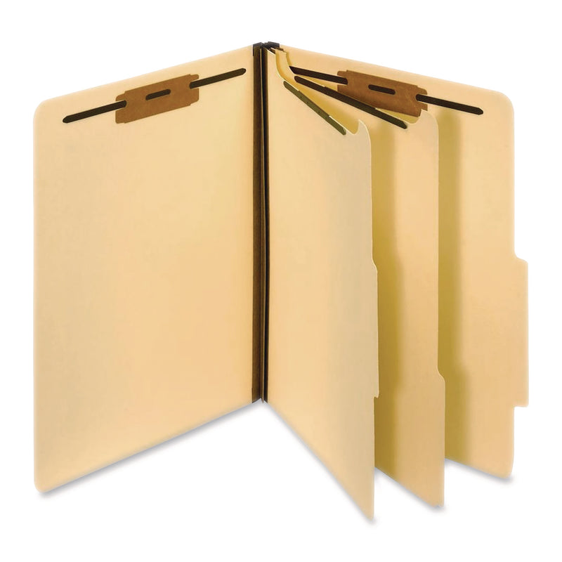 Pendaflex Manila Top Tab Classification Folders, 1.75" Expansion, 2 Dividers, 6 Fasteners, Letter Size, Manila Exterior, 10/Box (PFX24000P) Box of 10