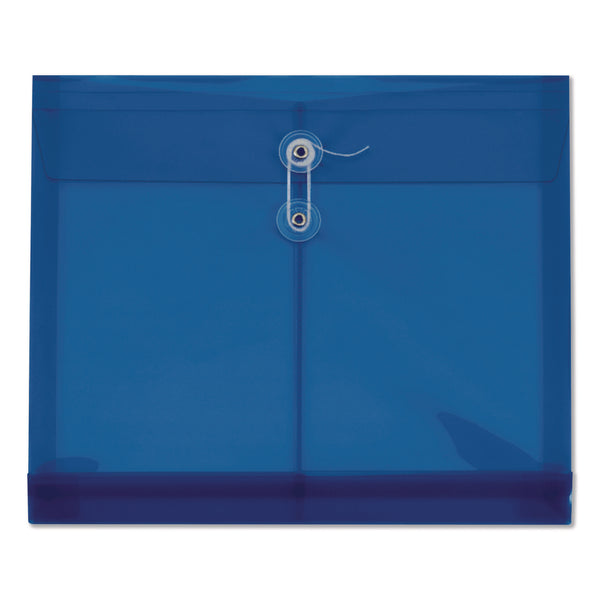 Pendaflex® Poly Document File, String and Button Closure, 10 x 13, Blue, 5/Pack (PFX84522GW) Pack of 5