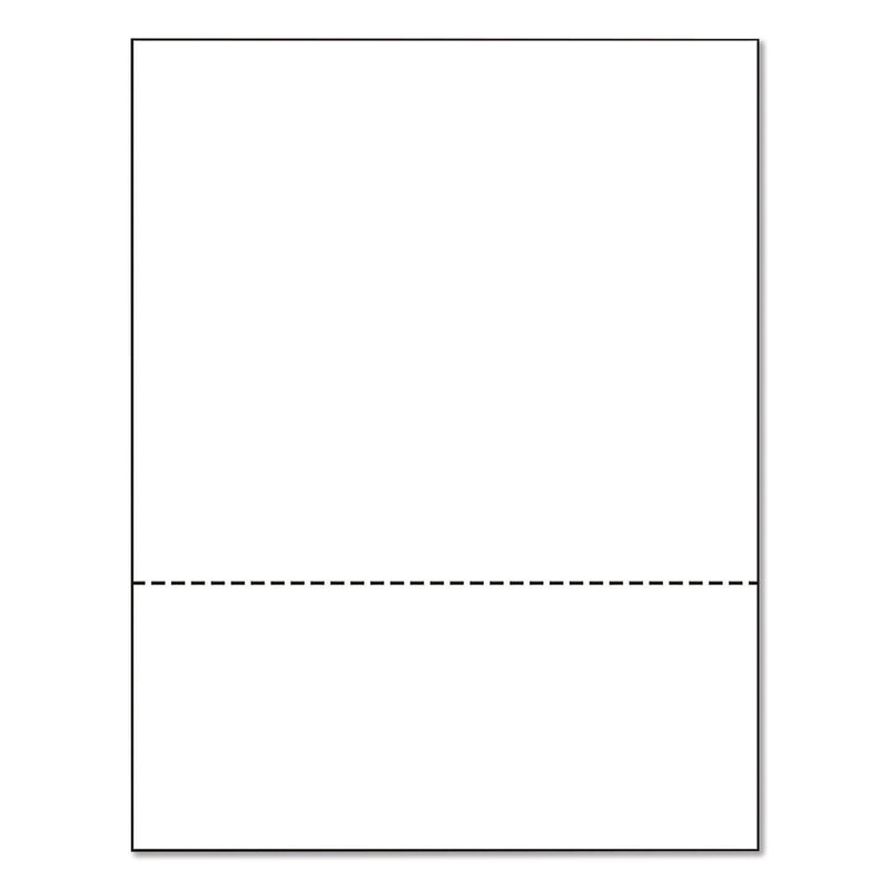 Printworks™ Professional Perforated Paper, 92 Bright, Perforated 3.66" from Bottom, 8.5 x 11, White, 500 Sheets/Ream, 5 Reams/Carton (PWK04124P) Case of 2500