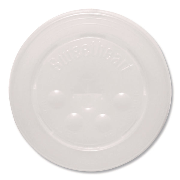 Solo Polystyrene Plastic Flat Straw-Slot Cold Cup Lids, Fits 12 to 24 oz Cold Cups, Plastic, Translucent, 125/Pack, 16 Packs/CT (SCCL16BL0100) Case of 2000