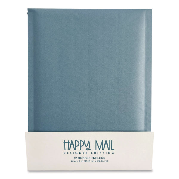 Happy Mail Self-Sealing Bubble Mailer, 6 x 9, Blue, 12/Pack (WLB245154) Pack of 12