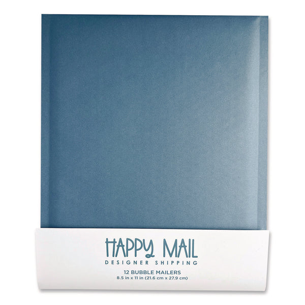 Happy Mail Self-Sealing Bubble Mailer, 8.5 x 11, Blue, 12/Pack (WLB245157) Pack of 12