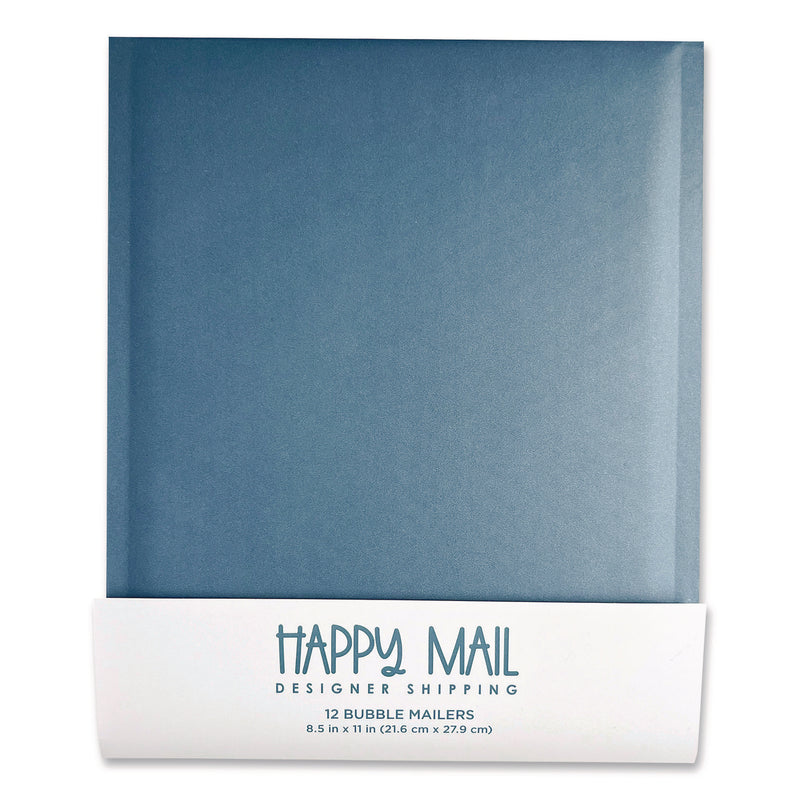 Happy Mail Self-Sealing Bubble Mailer, 8.5 x 11, Blue, 12/Pack (WLB245157) Pack of 12