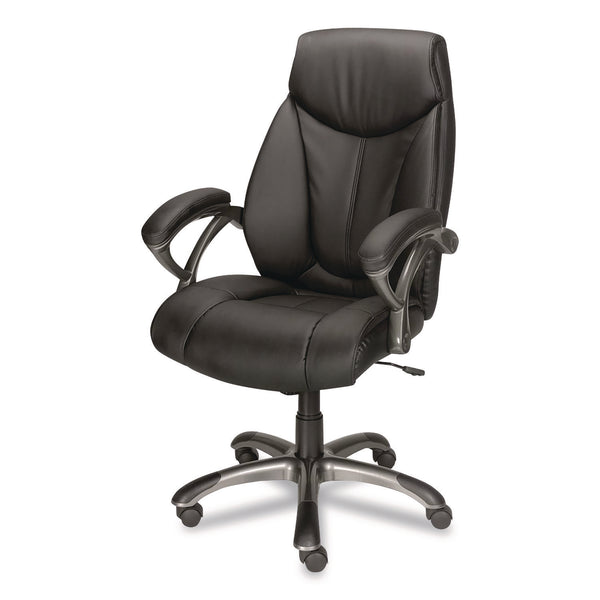 Workplace2.0™ Ramsey Bonded Leather Manager Chair, Supports Up to 275 lb, 18.6" to 22.5" Seat Height, Black Seat/Back, Black Base (WLBST62216) Each