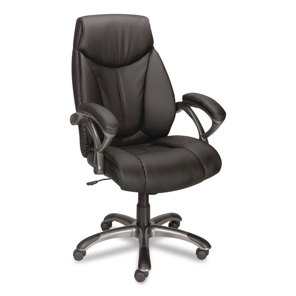 Workplace2.0™ Ramsey Bonded Leather Manager Chair, Supports Up to 275 lb, 18.6" to 22.5" Seat Height, Black Seat/Back, Black Base (WLBST62216) Each