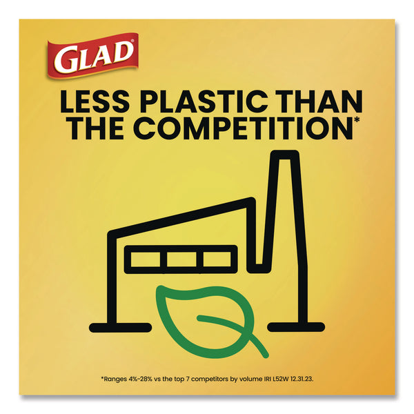 Glad Large Quick-Tie Trash Bags, Tie-Flap, 30 gal, 0.81 mil, 30 x 33, Black, 10 Bags/Box, 12 Boxes/Carton (CLO00079CT) Case of 12