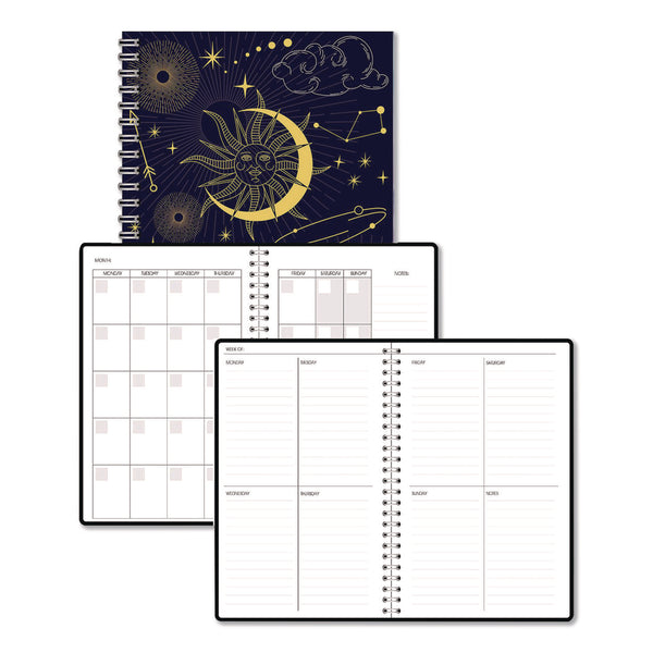 House of Doolittle™ Recycled Non-Dated Monthly/Weekly Planner, Celestial, Blue/Gold Cover, Undated (HOD212144) Each