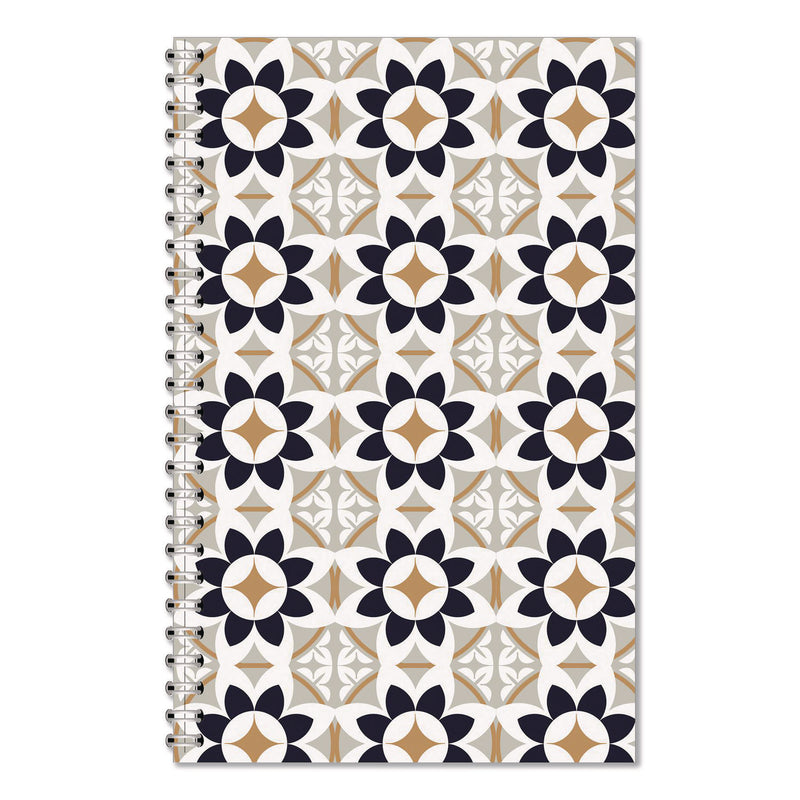 House of Doolittle™ Recycled Non-Dated Monthly/Weekly Planner, Flower Tiles, Tan/Black/White Cover, Undated (HOD212145) Each