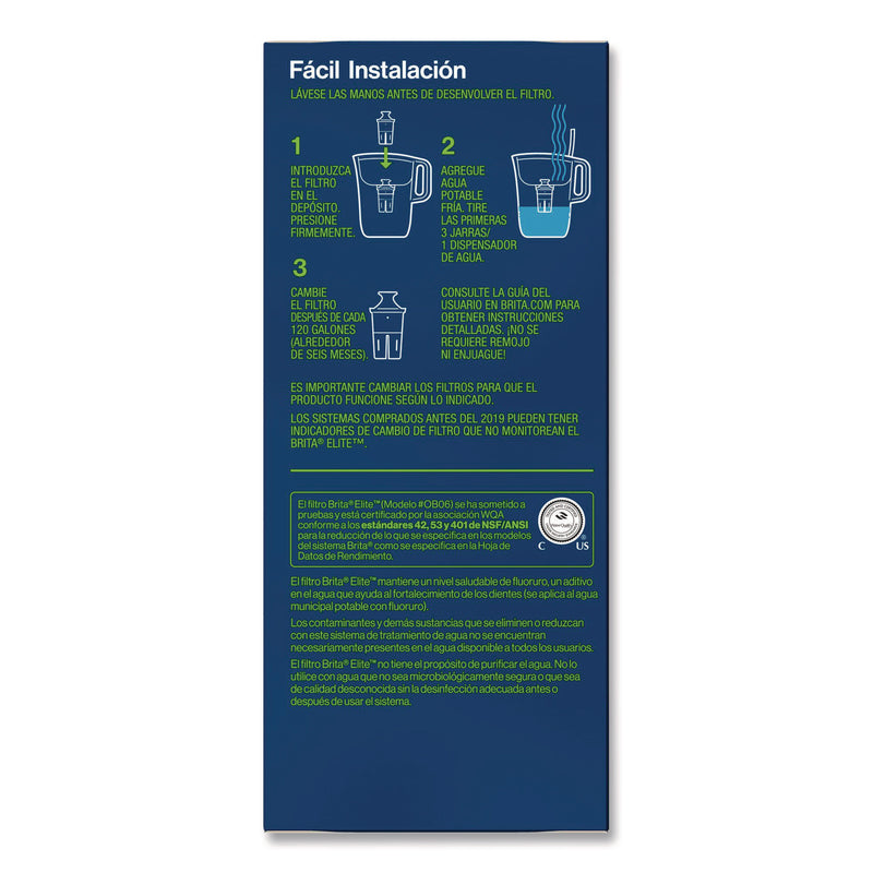 Brita Elite Replacement Water Filters for Pitcher and Dispensers, 2 Filters/Box, 12 Boxes/Carton (CLO36247CT) Case of 12