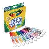 Crayola Ultra-Clean Washable Markers, Broad Bullet Tip, Assorted Colors, 10/Pack (CYO587851) Pack of 10