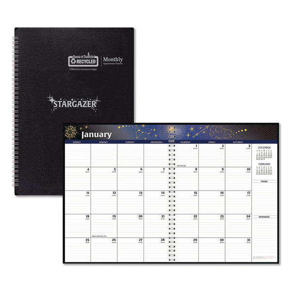 House of Doolittle™ Recycled Stargazer Monthly Planner, Stargazer Artwork, 11 x 7, Black Cover, 13-Month (Dec to Dec): 2026 (HOD21602) Each