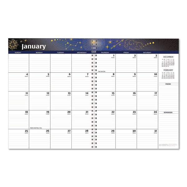 House of Doolittle™ Recycled Stargazer Monthly Planner, Stargazer Artwork, 11 x 7, Black Cover, 13-Month (Dec to Dec): 2026 (HOD21602) Each