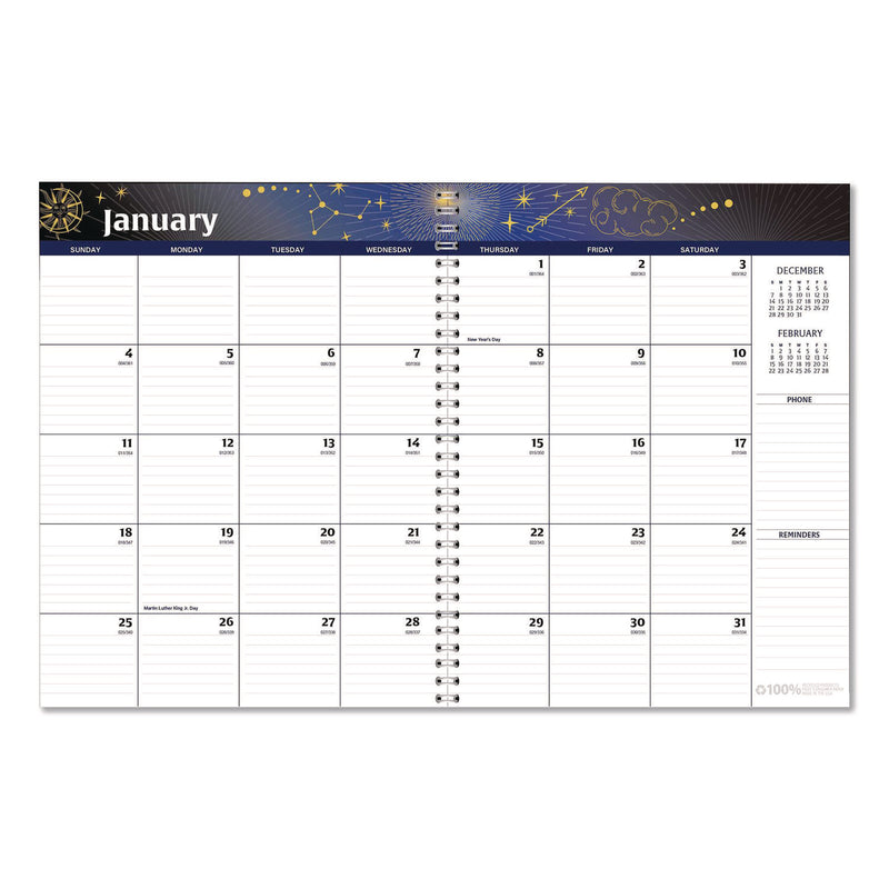 House of Doolittle™ Recycled Stargazer Monthly Planner, Stargazer Artwork, 11 x 7, Black Cover, 13-Month (Dec to Dec): 2026 (HOD21602) Each