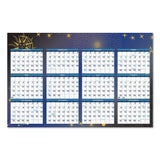 House of Doolittle™ Recycled Stargazer Laminated Wall Planner, Celestial Artwork, 24 x 37, White/Blue/Gold Sheets, 12-Month (Jan to Dec): 2026 (HOD3971) Each