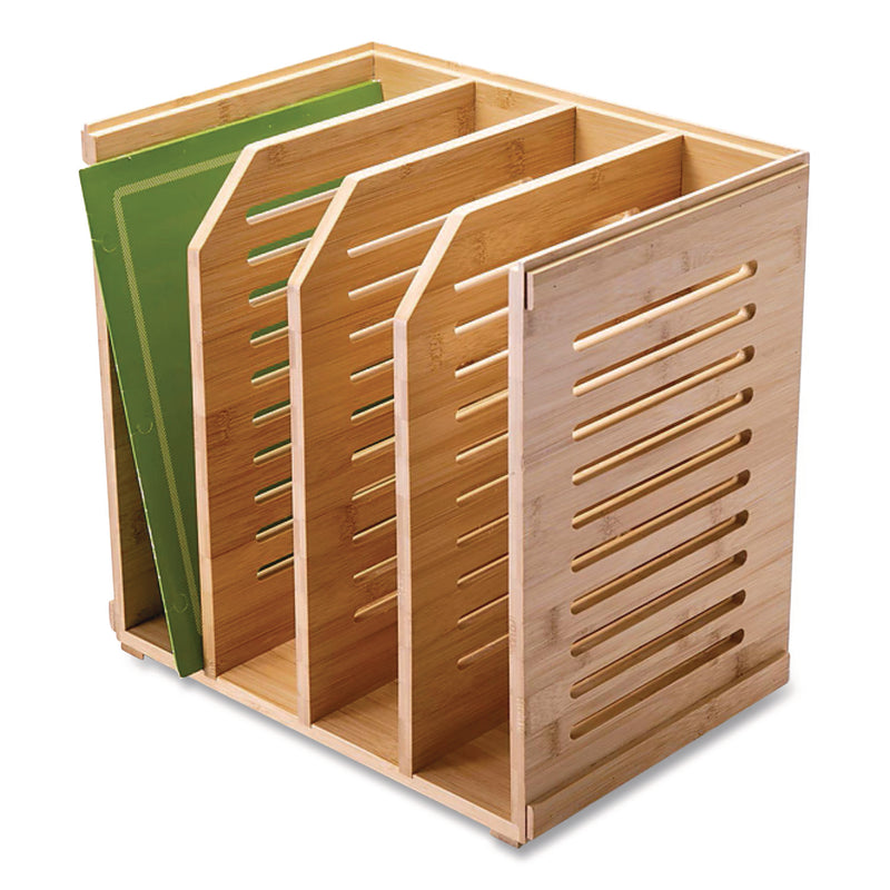 Bamboo Magazine File, 14.09 x 14.41 x 14.41, Brown (OIC71006) Each