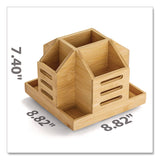 Officemate Bamboo Rotary Organizer, 9 Compartments, 8.85 x 8.82 x 7.4, Brown, Bamboo (OIC71007) Each