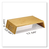 Officemate Bamboo Desktop Monitor Stand, For 16" Monitors, 17.56 x 12.44 x 2.64, Brown, Supports 20 lbs (OIC71008) Each