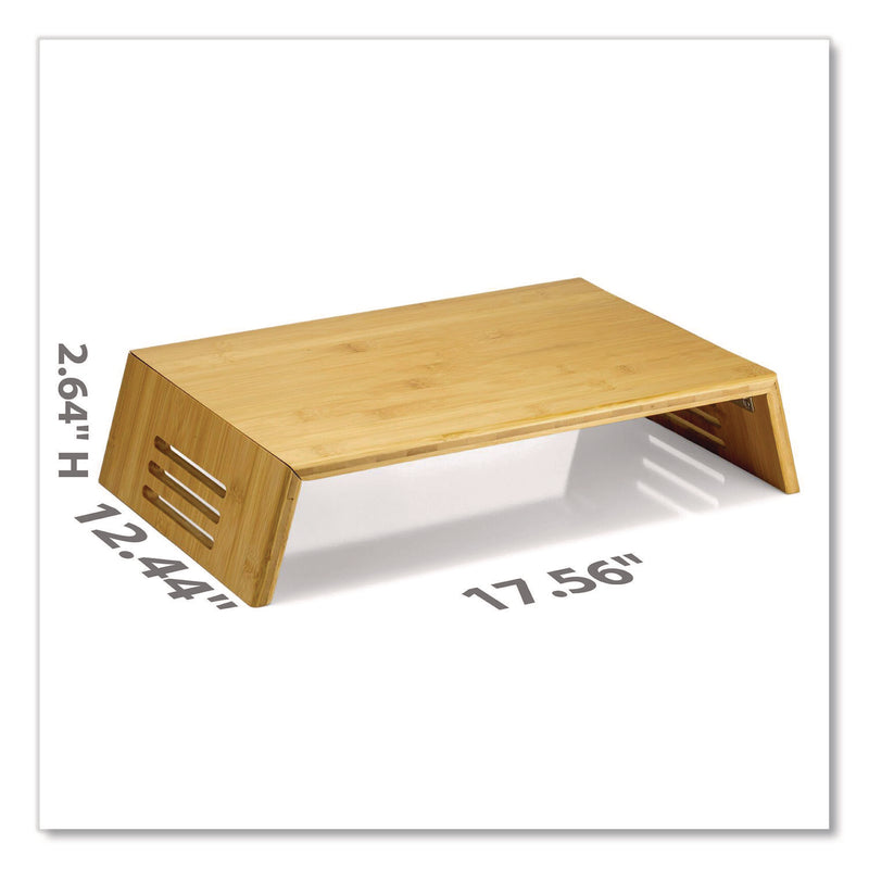 Officemate Bamboo Desktop Monitor Stand, For 16" Monitors, 17.56 x 12.44 x 2.64, Brown, Supports 20 lbs (OIC71008) Each