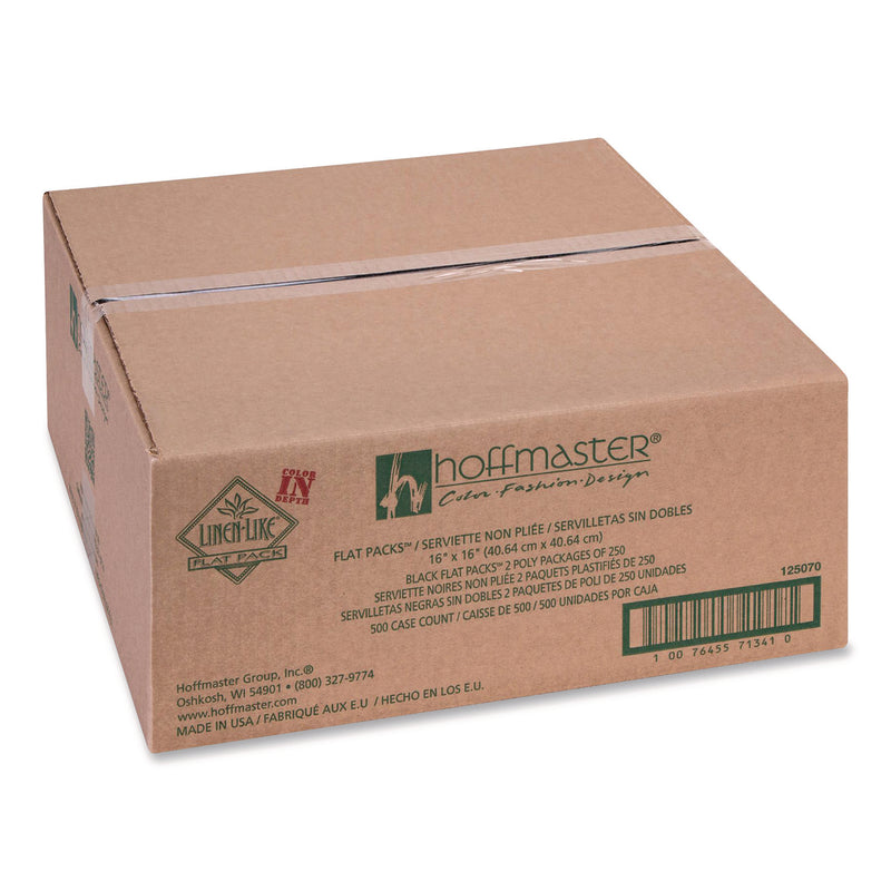 Hoffmaster® Airlaid Flat Pack Napkins, 16 x 16, Black, 500/Carton (HFM125070) Case of 4
