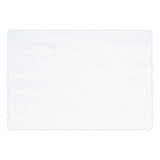 Solid Color Scalloped Edge Placemats, 9.63 x 13.5, White, 1,000/Carton (HFM310477) Case of 1000