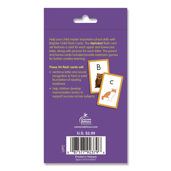 Carson-Dellosa Education Alphabet Flash Cards, 3.25 x 5.25, Assorted Colors, 54 Cards (CDP0769646794) Each