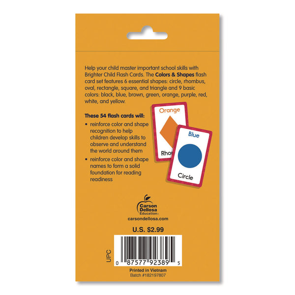 Carson-Dellosa Education Colors and Shapes Flash Cards, 3.25 x 5.25, Assorted Colors, 54 Cards (CDP0769646891) Each
