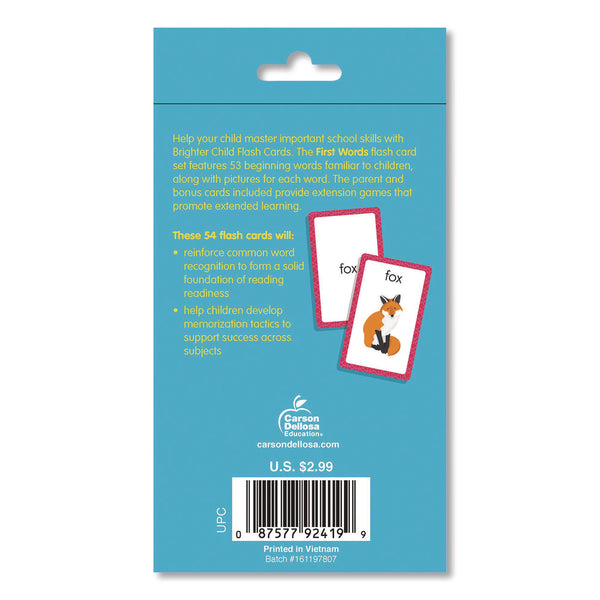 Carson-Dellosa Education First Words Flash Cards, 3.25 x 5.25, Assorted Colors, 54 Cards (CDP0769647197) Each