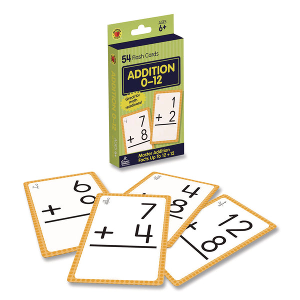 Carson-Dellosa Education Addition 0 to 12 Flash Cards, 3.25 x 5.25, Assorted Colors, 54 Cards (CDP0769677118) Each