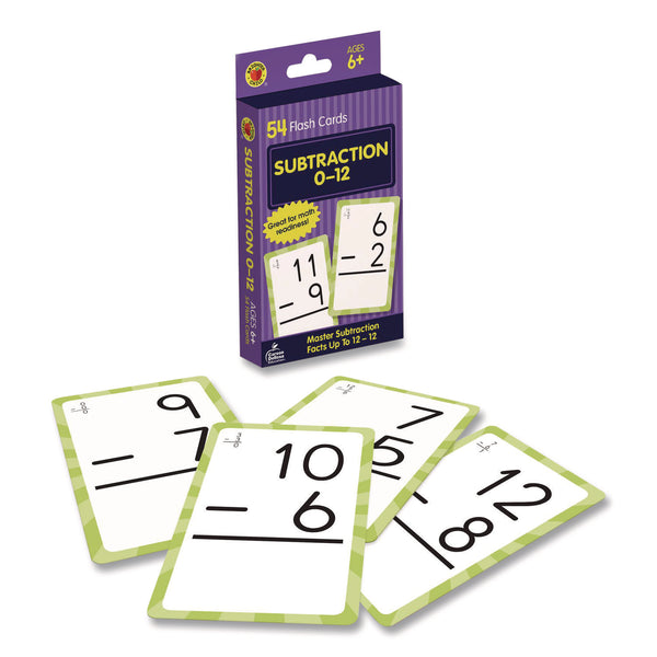 Carson-Dellosa Education Subtraction 0 to 12 Flash Cards, 3.25 x 5.25, Assorted Colors, 54 Cards (CDP0769677215) Each