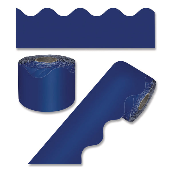 Carson-Dellosa Education Rolled Scalloped Border, 2.25" x 65 ft, Navy (CDP108469) Each