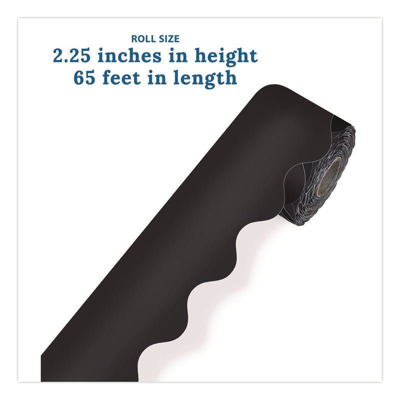 Carson-Dellosa Education Rolled Scalloped Border, 2.25" x 65 ft, Black (CDP108472) Each