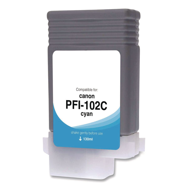 Compatible Cyan Ink, Replacement for PFI-102 (0896B001), 130 mL (CTGWCPFI102C) Each