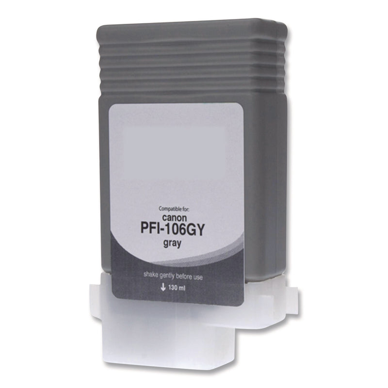 Compatible Gray Ink, Replacement for PFI-106 (6630B001AA), 130 mL (CTGWCPFI106G) Each