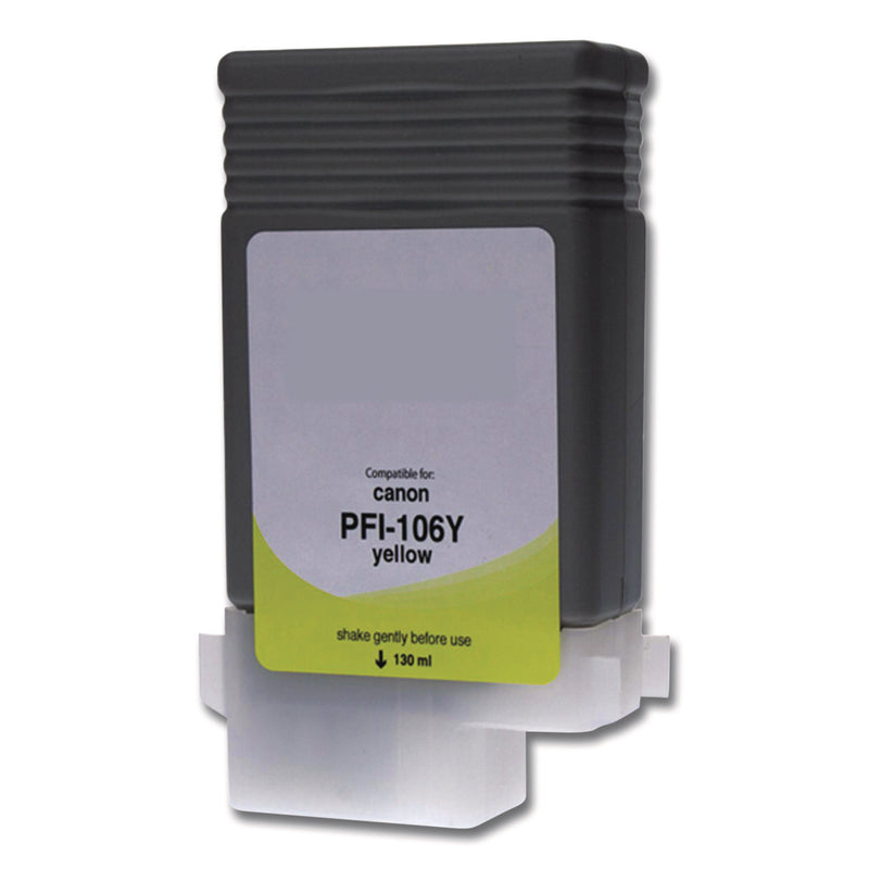 Compatible Yellow Ink, Replacement for PFI-106 (6624B001AA), 130 mL (CTGWCPFI106Y) Each