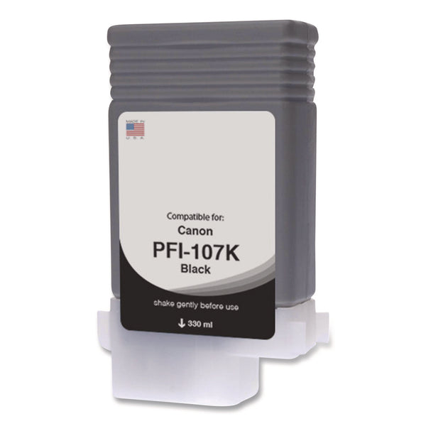 Compatible Black Ink, Replacement for PFI-107 (6705B001AA), 130 mL (CTGWCPFI107B) Each