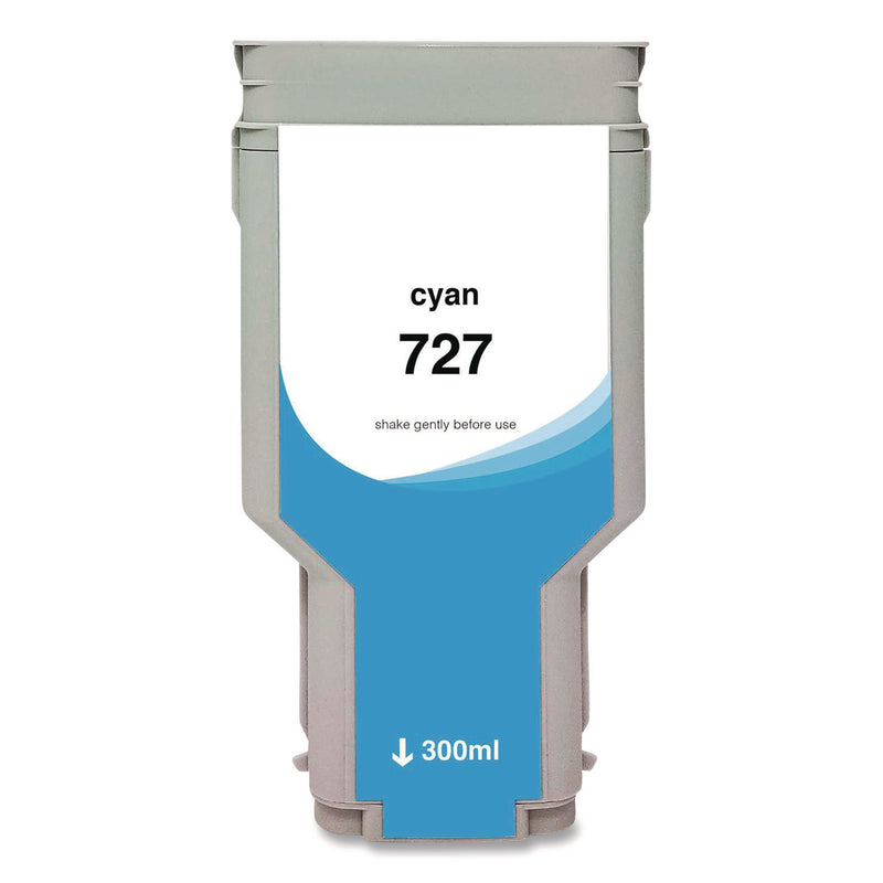 Compatible Cyan High-Yield Ink, Replacement for 727XL (F9J76A), 300 mL (CTGWH727XLC) Each