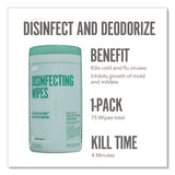 Perk Disinfecting Wipes, Fresh, 7 x 8, 75 Wipes/Canister (PRK24411130) Pack of 75