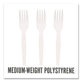 Perk Mediumweight Plastic Cutlery, Fork, White, 1,000/Pack (PRK24390989) Pack of 1000