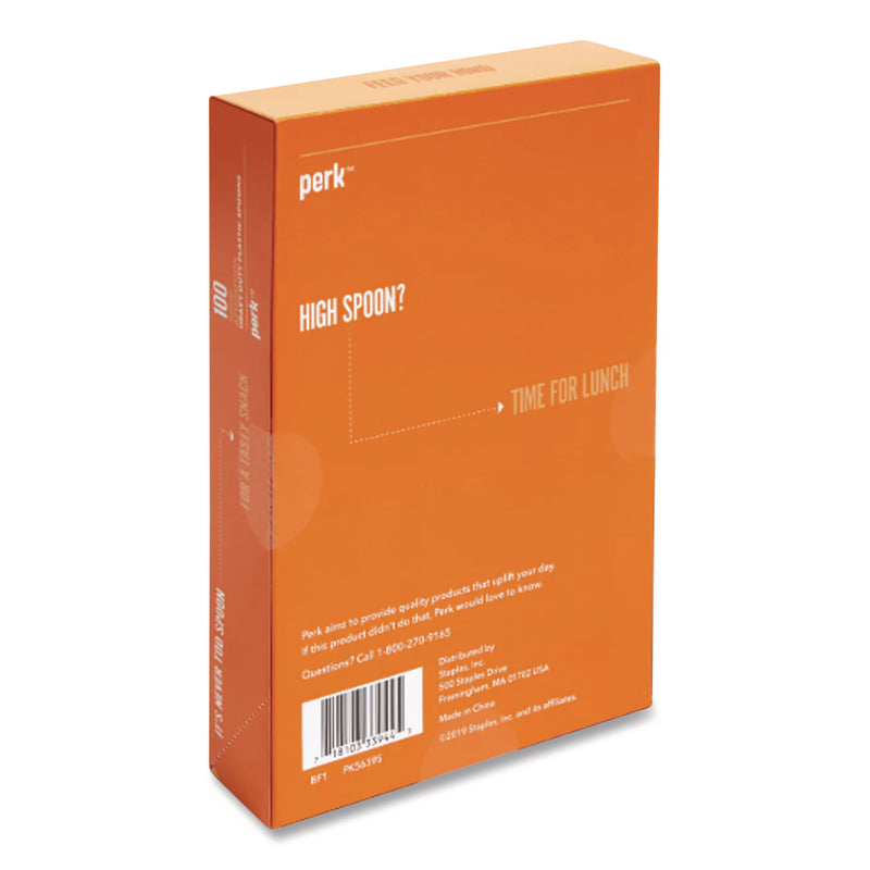 Perk Heavyweight Plastic Cutlery, Teaspoon, Black, 100/Pack (PRK24390993) Pack of 100
