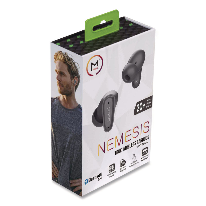 Morpheus 360® Nemesis True Wireless Earbuds, Gray (MHSTW1800G) Each