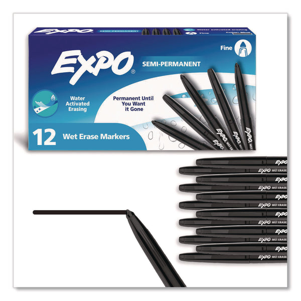 Sanford Expo Wet-Erase Markers, Fine Marker Point, Black Ink, 1/Dozen (SAN2211316) 1 Dozen