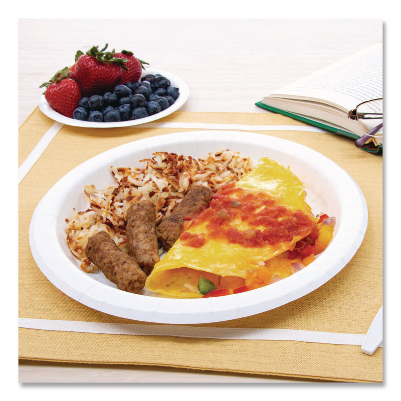 Solo Compostable Paper Dinnerware, ProPlanet Seal, Plate, 10" dia, White, 500/Carton (SCCHP10W) Case of 500