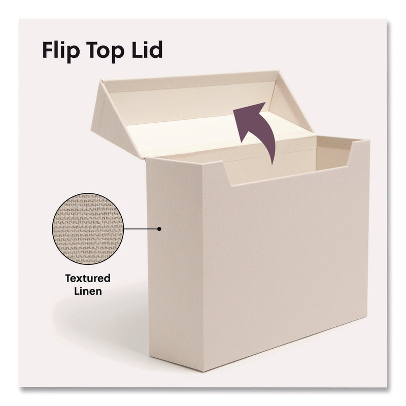 Flip Top Box, Letter Files, 13 x 3.7 x 10, Beige (SMD70232) Each