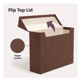 Flip Top File Box, Letter Files, 13 x 3.7 x 10, Saddle (SMD70234) Each