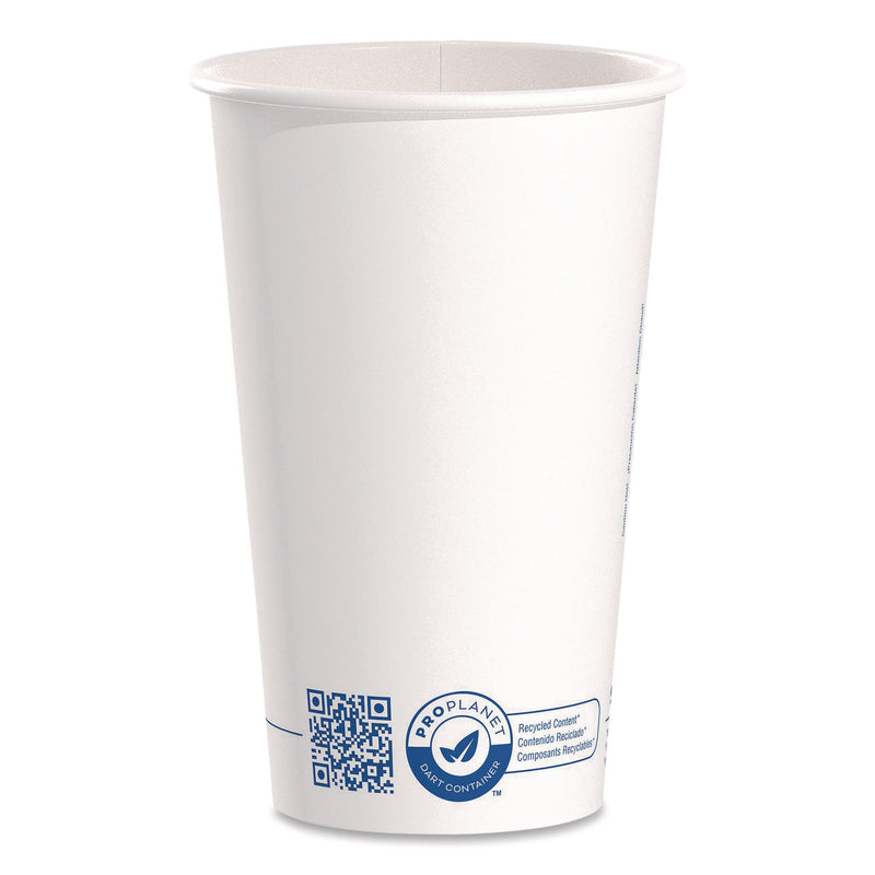 Solo Recycled Content PCF Paper Hot Cups, ProPlanet Seal, 16 oz, White/Blue, 1,000/Carton (SCC316RCPLANET) Case of 1000