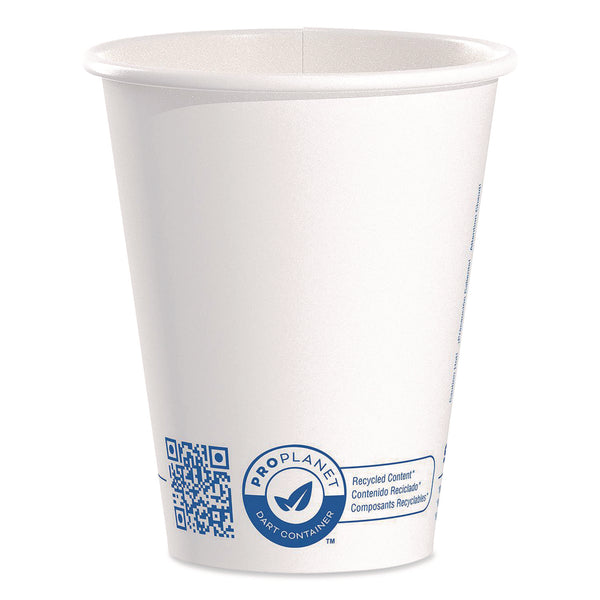 Solo Recycled Content PCF Paper Hot Cups, ProPlanet Seal, 8 oz, White/Blue, 1,000/Carton (SCC378RCPLANET) Case of 1000