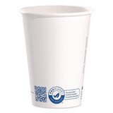 Solo Recycled Content PCF Paper Hot Cups, ProPlanet Seal, 12 oz, White/Blue, 1,000/Carton (SCC412RCNPLANET) Case of 1000